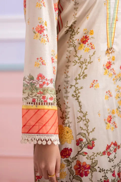3 Piece Unstitched Printed Lawn Shirt Shalwar Dupatta - 0563 Unstitched Fabric For Women