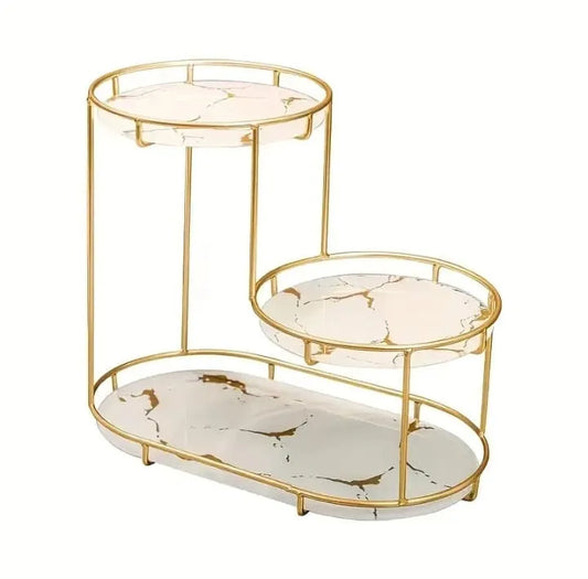 Makeup Storage Rack, Cosmetic Storage Shelf, Makeup Organizer, Dressing Table, Makeup and Perfume Organizer, 3 round Floors 1 round floor