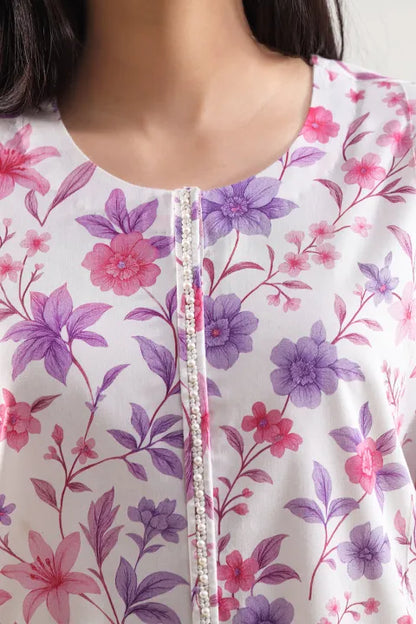 Unstitched Printed Warm Cotton 3 Piece Suit For Women - Unstitched Fabric For Women