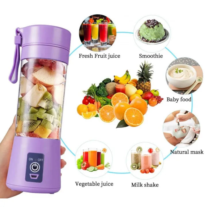 USB Rechargeable Juicer Blender 6 Blades Electric Blender Mini Portable