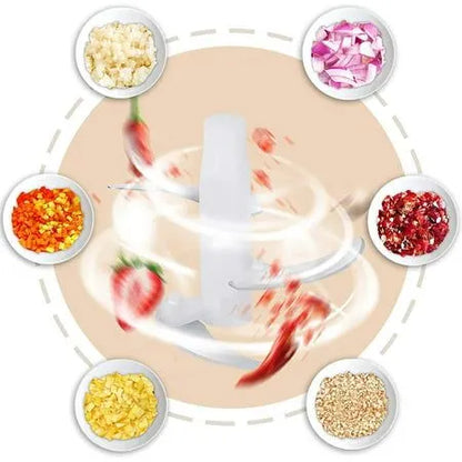 Stainless Steel Multifunctional 2LTR Hand Push Chopper Press Start Quick