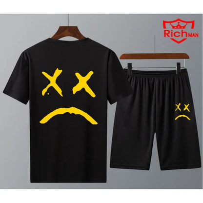 Round Neck T Shirt And Shorts Cotton Half Sleeves Tees Summer Collection