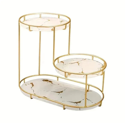 Makeup Storage Rack, Cosmetic Storage Shelf, Makeup Organizer, Dressing Table, Makeup and Perfume Organizer, 3 round Floors 1 round floor