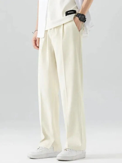 Men's Korean Style Wide Leg Straight Fit Casual Trousers | Premium Loose Fit Pants