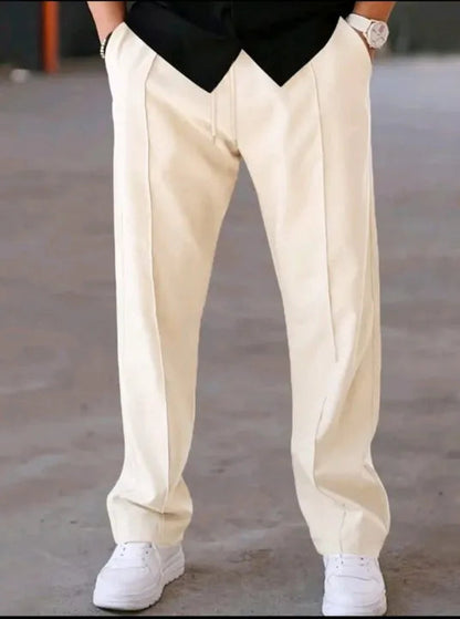 Men's Korean Style Wide Leg Straight Fit Casual Trousers | Premium Loose Fit Pants